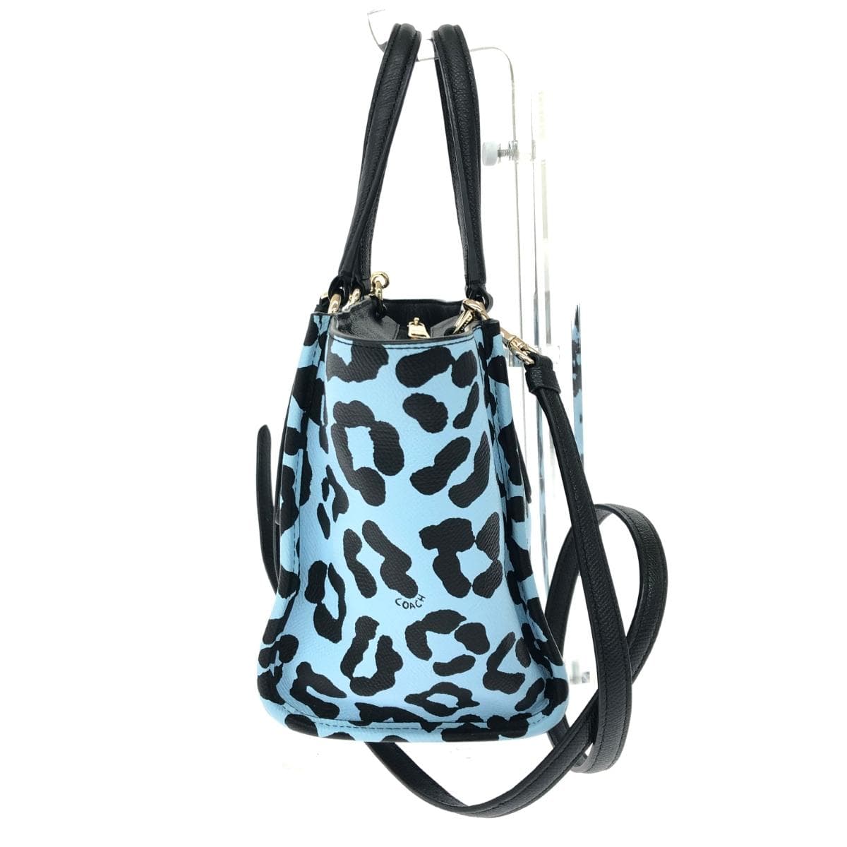 COACH Coach Bag / Crosby Carryall Good Condition Ocelot Print Blue 2