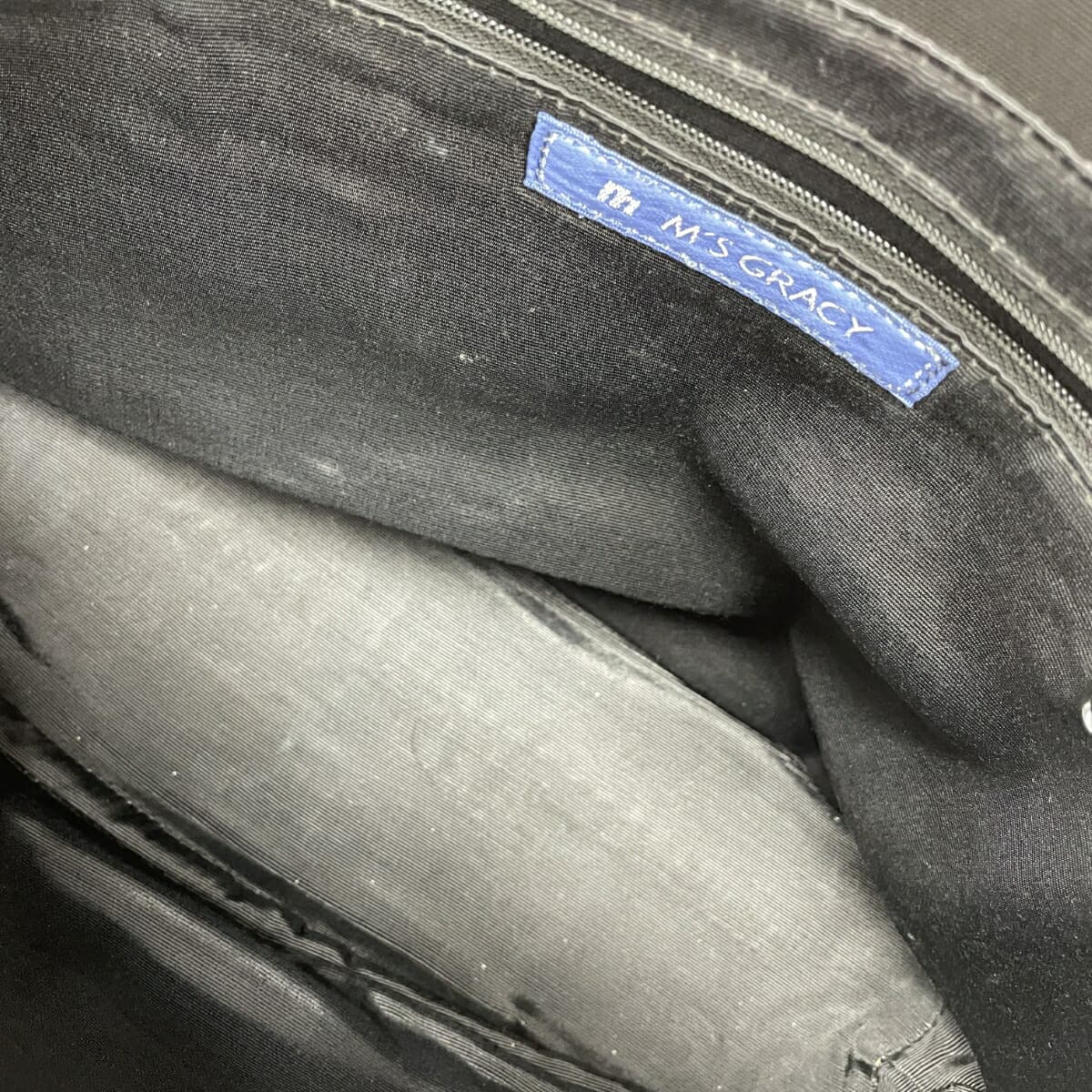 M's GRACY Tote Bag Leather × Nylon Canvas / Ribbon Black / White Ladies 5