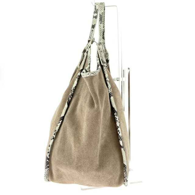 Ginza Kanematsu Tote Bag Suede Leather Brown Ladies 2