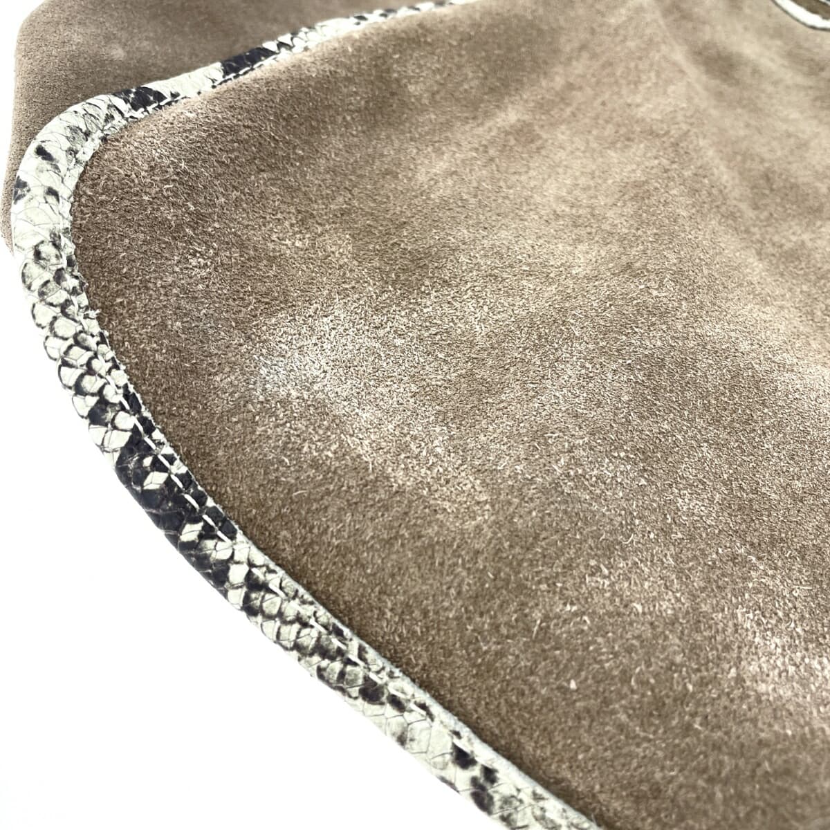 Ginza Kanematsu Tote Bag Suede Leather Brown Ladies 6