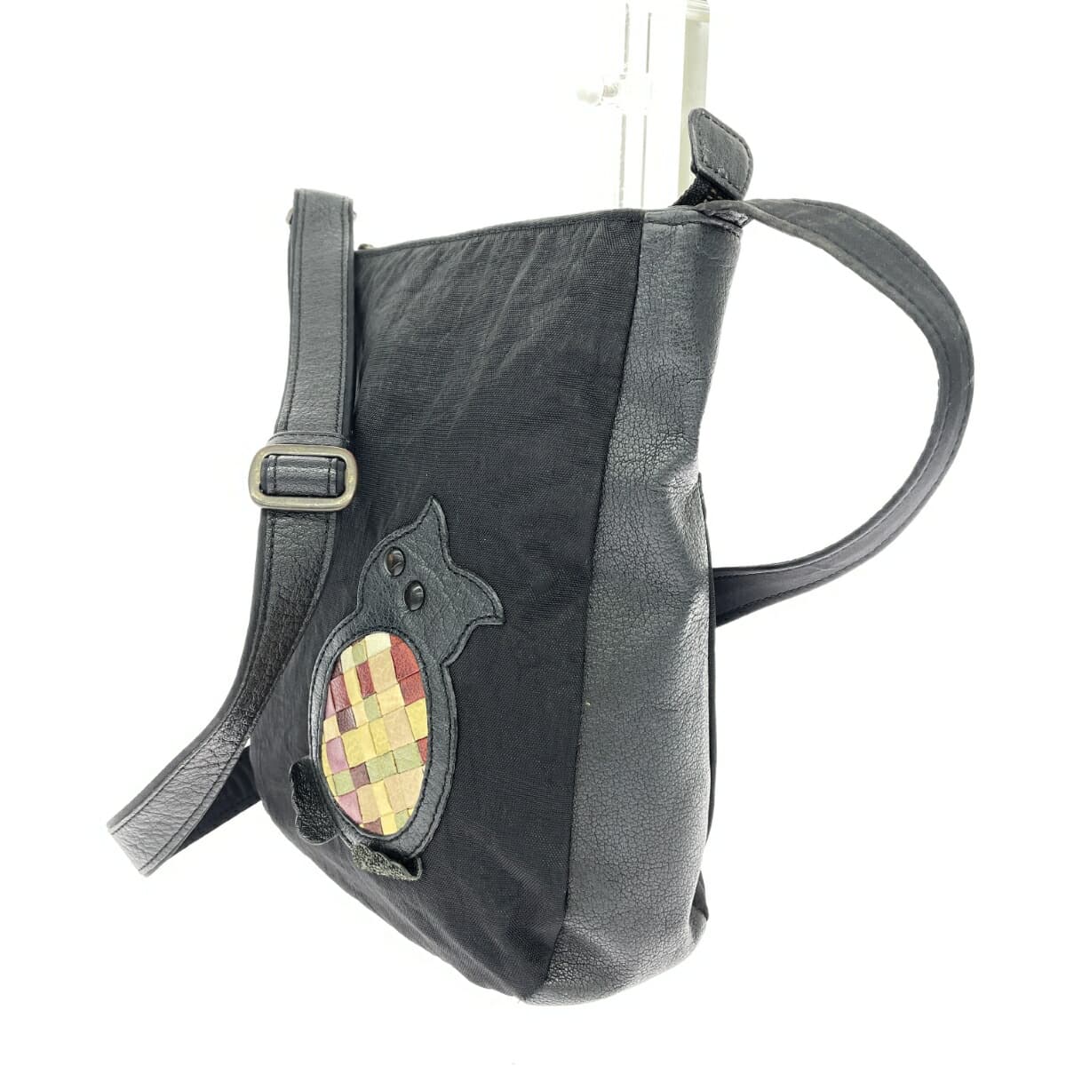 IBIZA Ibiza Shoulder Bag Good Condition Leather × Nylon Black Women's 3