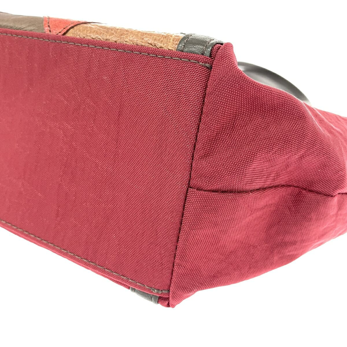 IBIZA Ibiza Tote Bag Nylon × Leather Patchwork Red Ladies 7