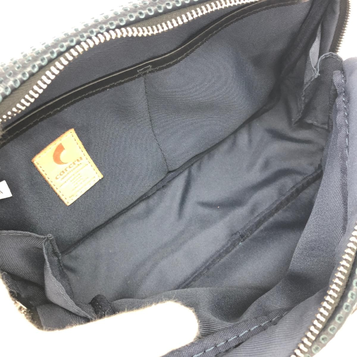 carcru Body Bag Good Condition Punching Leather Navy Men's 5