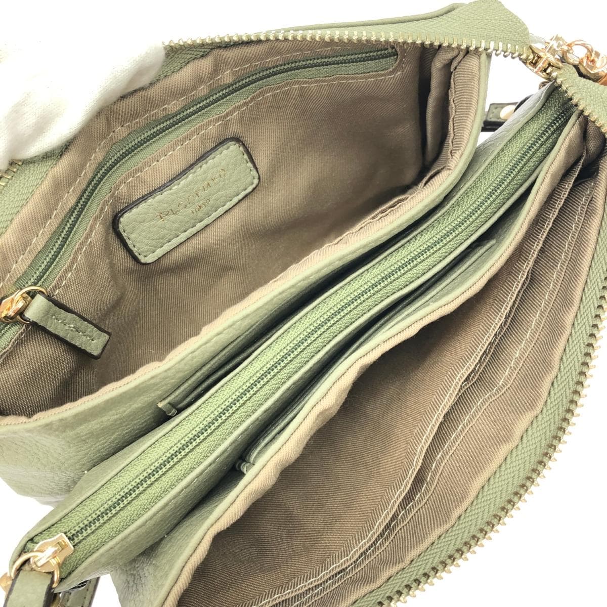 Pisoraro Pisoraro Wallet Shoulder Bag Good Condition Fake Leather/Bamboo Pull Tab/Replacement Strap Included Khaki Unisex 5