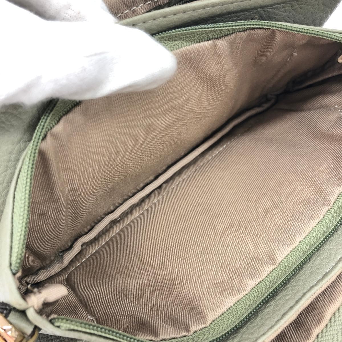 Pisoraro Pisoraro Wallet Shoulder Bag Good Condition Fake Leather/Bamboo Pull Tab/Replacement Strap Included Khaki Unisex 7