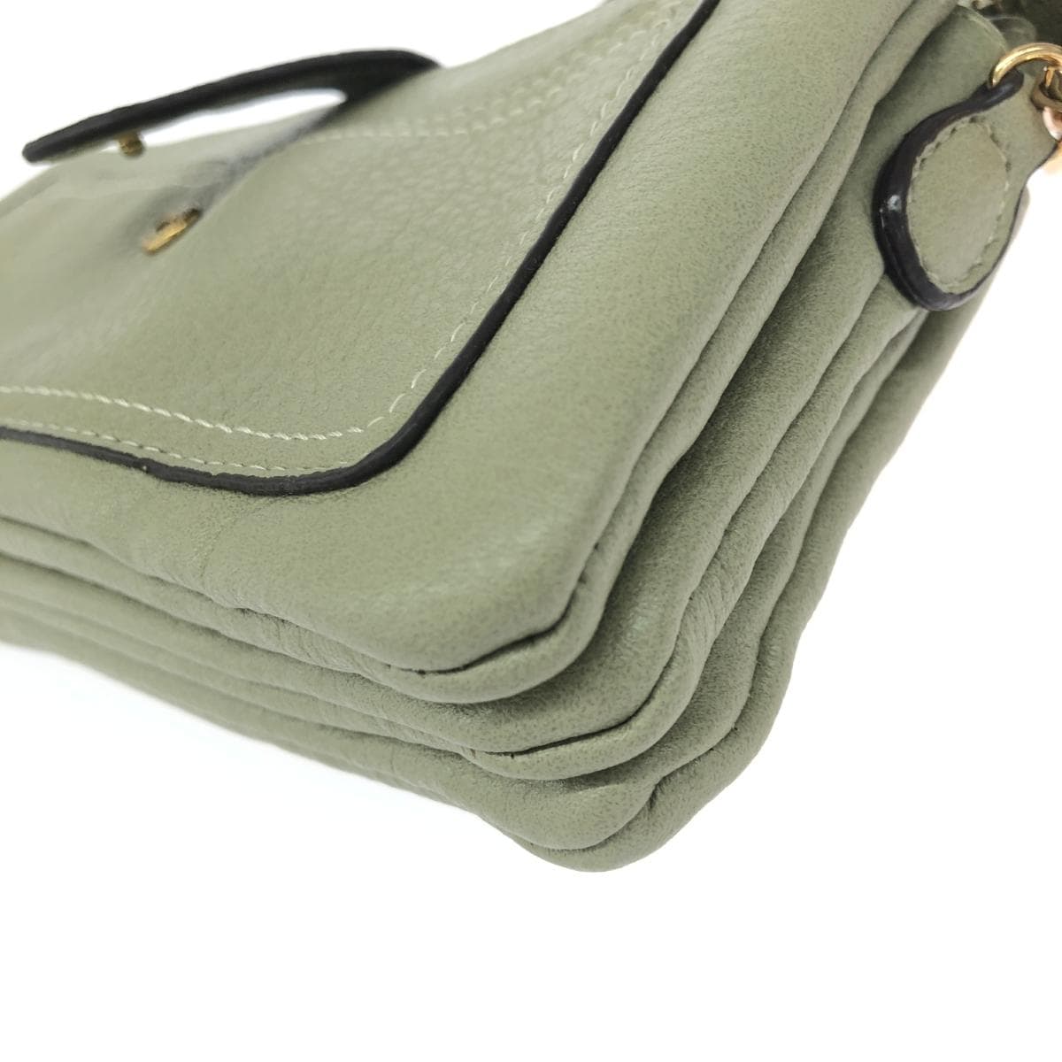 Pisoraro Pisoraro Wallet Shoulder Bag Good Condition Fake Leather/Bamboo Pull Tab/Replacement Strap Included Khaki Unisex 9