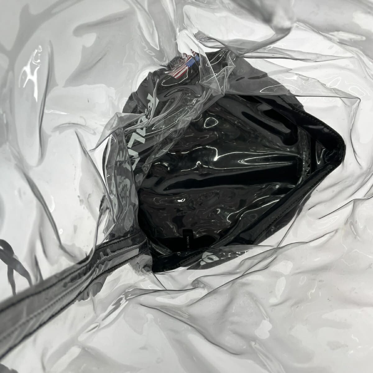 POLO SPORTS Drawstring Sling Bag Pool Bag Logo PVC Black/Clear Unisex 5