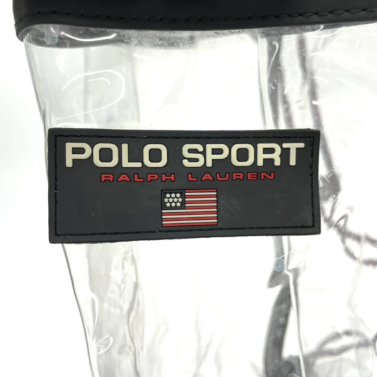 POLO SPORTS Drawstring Sling Bag Pool Bag Logo PVC Black/Clear Unisex 6