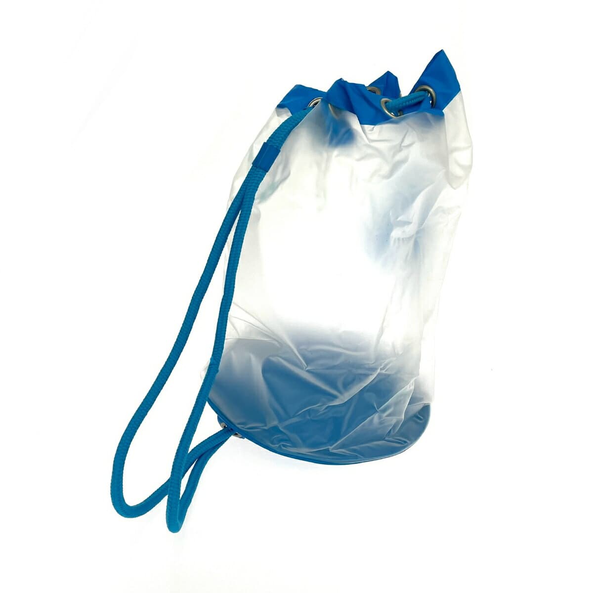 RALPH LAUREN Drawstring Sling Bag Pool Bag Logo PVC Blue Unisex 3