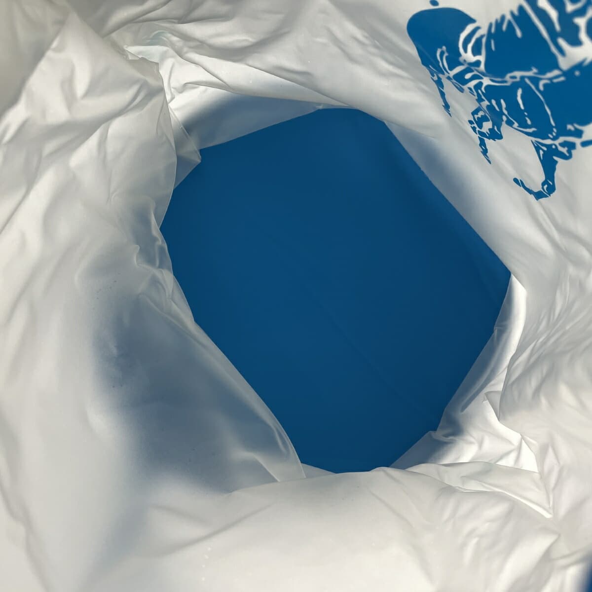 RALPH LAUREN Drawstring Sling Bag Pool Bag Logo PVC Blue Unisex 6