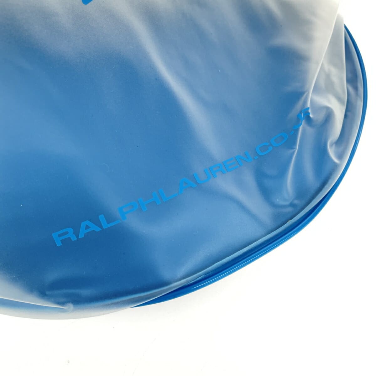 RALPH LAUREN Drawstring Sling Bag Pool Bag Logo PVC Blue Unisex 7
