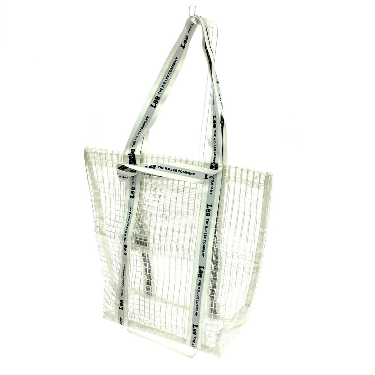 Lee 2WAY Tote Bag Logo Tape Vinyl Disco Collaboration White/Clear Ladies 3