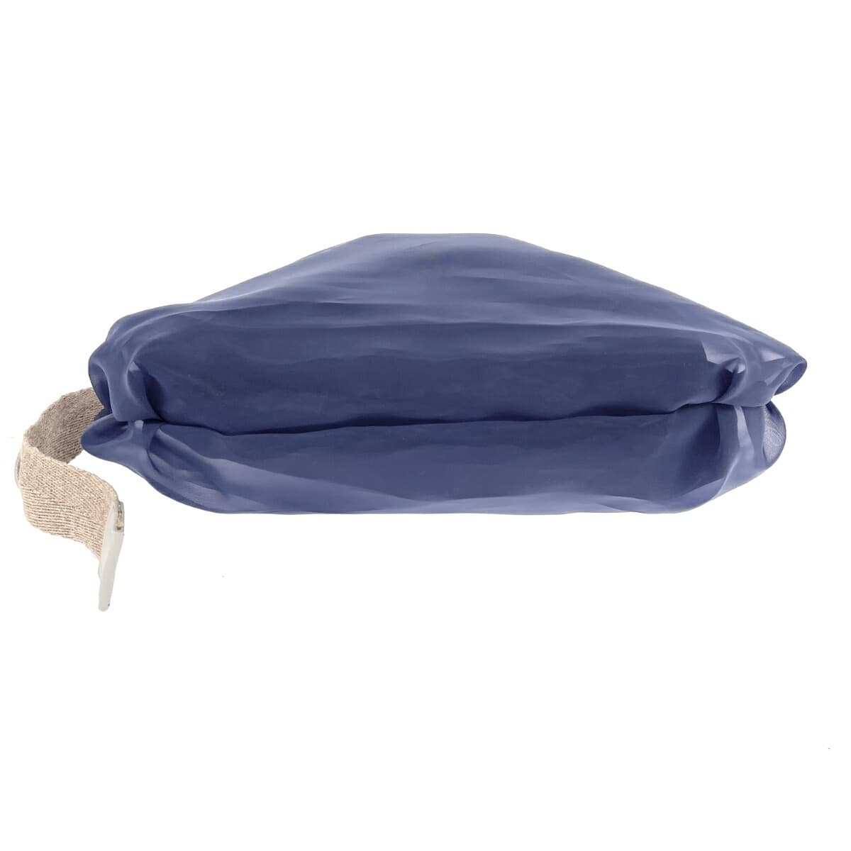 HIROKO HAYASHI Drawstring Shoulder Bag Good Condition Mesh Sheer Linen Tape Polyester Fabric Navy Women's 5