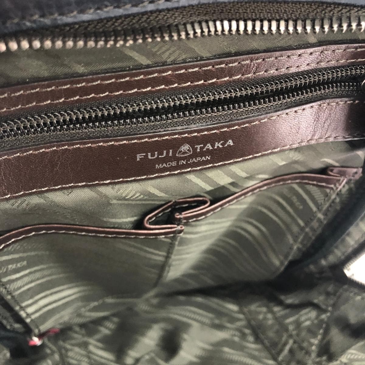 FUJITAKA Body Bag Leather Navy Men's 4