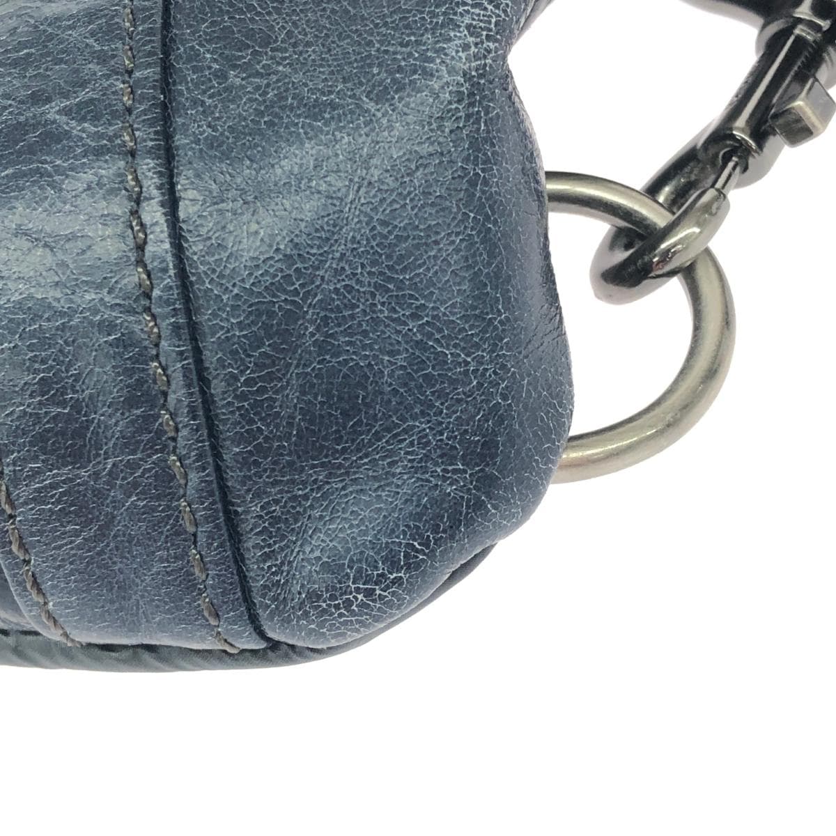 FUJITAKA Body Bag Leather Navy Men's 5