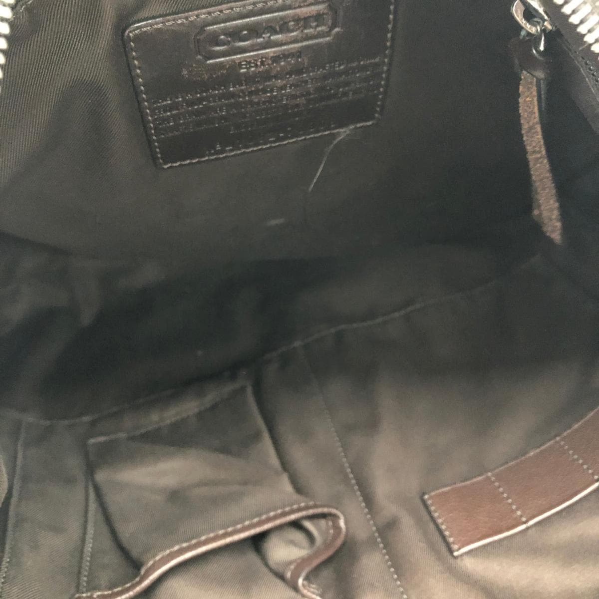 COACH Shoulder Bag Leather Brown Unisex 4