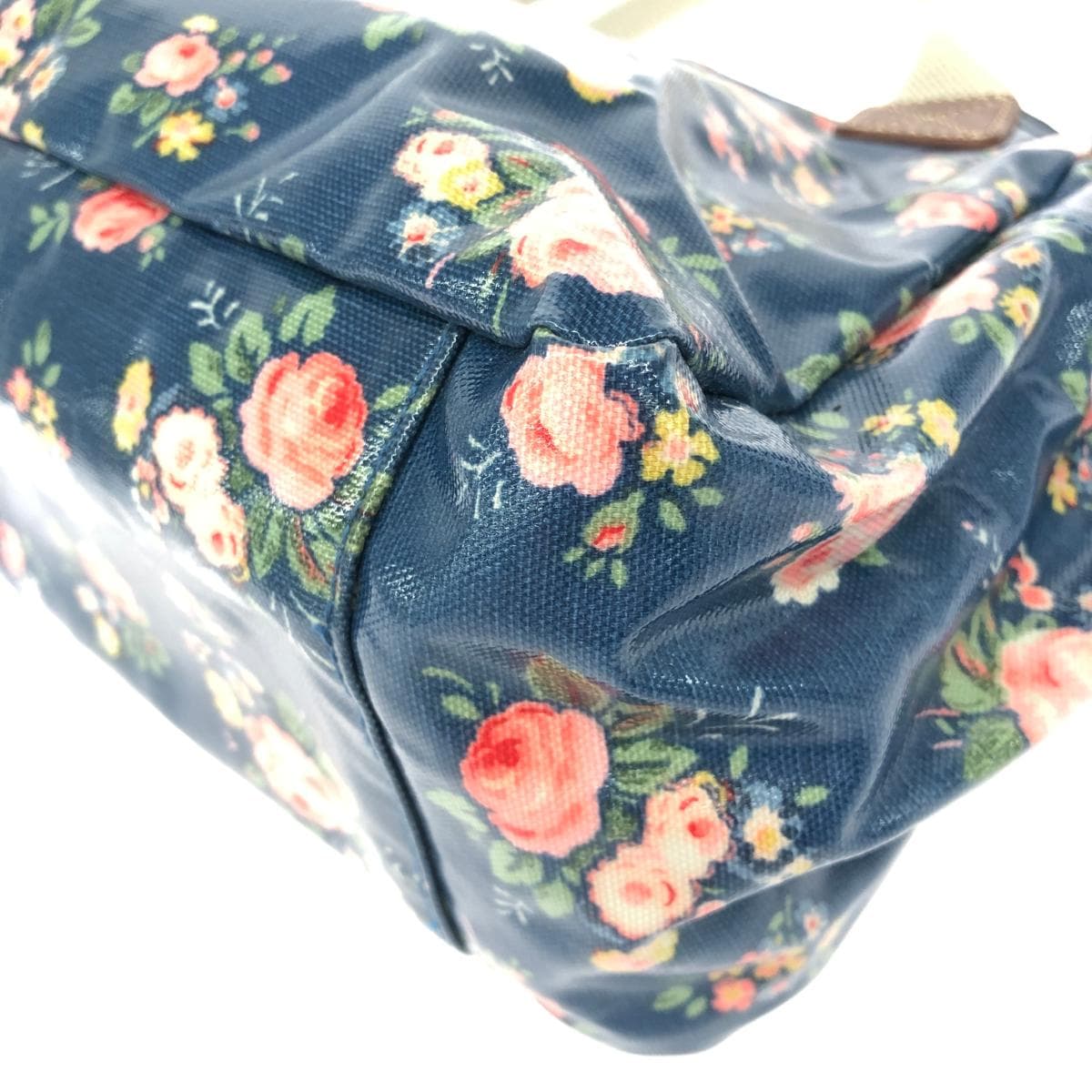 Cath Kidston Tote Bag Good Condition Floral Pattern/PVC Navy Women's 7