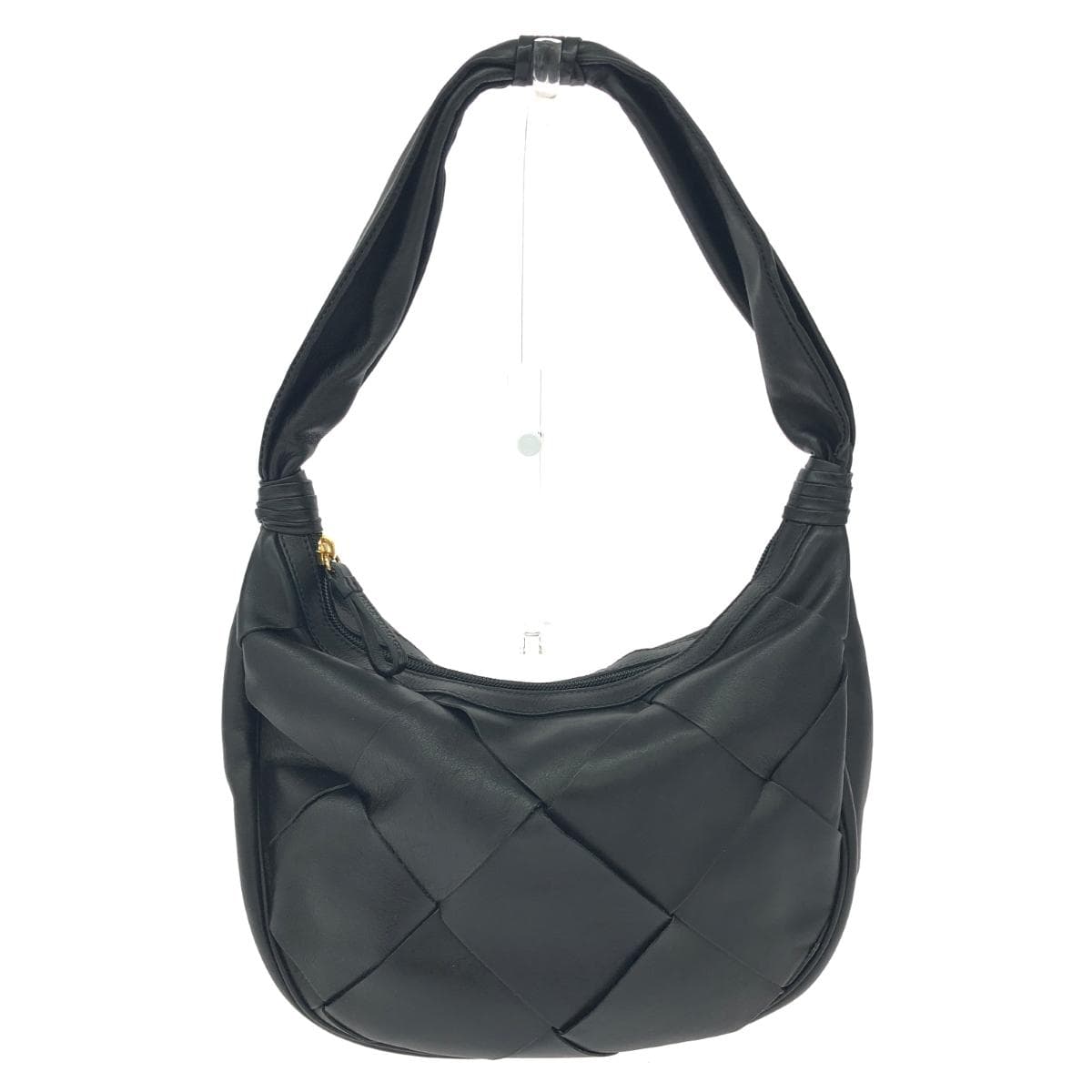 Bruno Magli One Shoulder Bag Good Condition Mesh/Leather Black Women's