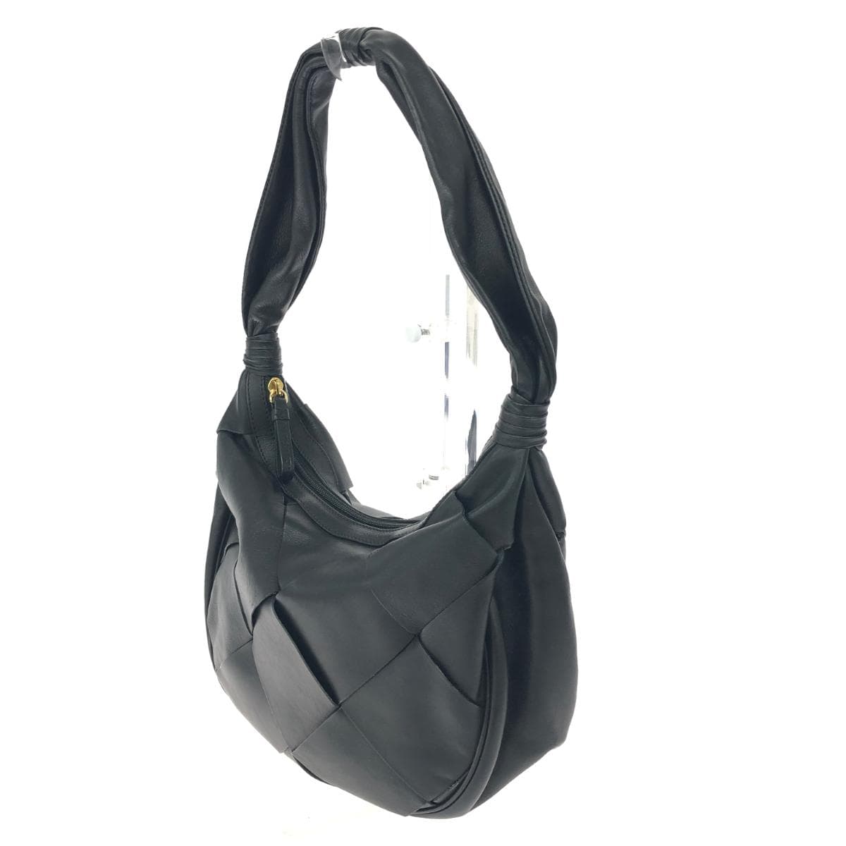 Bruno Magli One Shoulder Bag Good Condition Mesh/Leather Black Women's 3