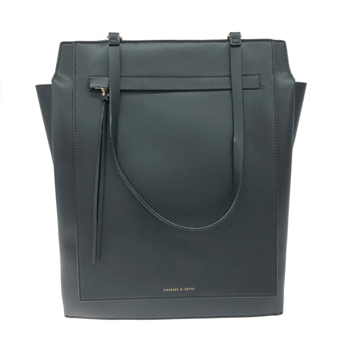 CHARLES&KEITH Tote Bag Fake Leather Black Women's