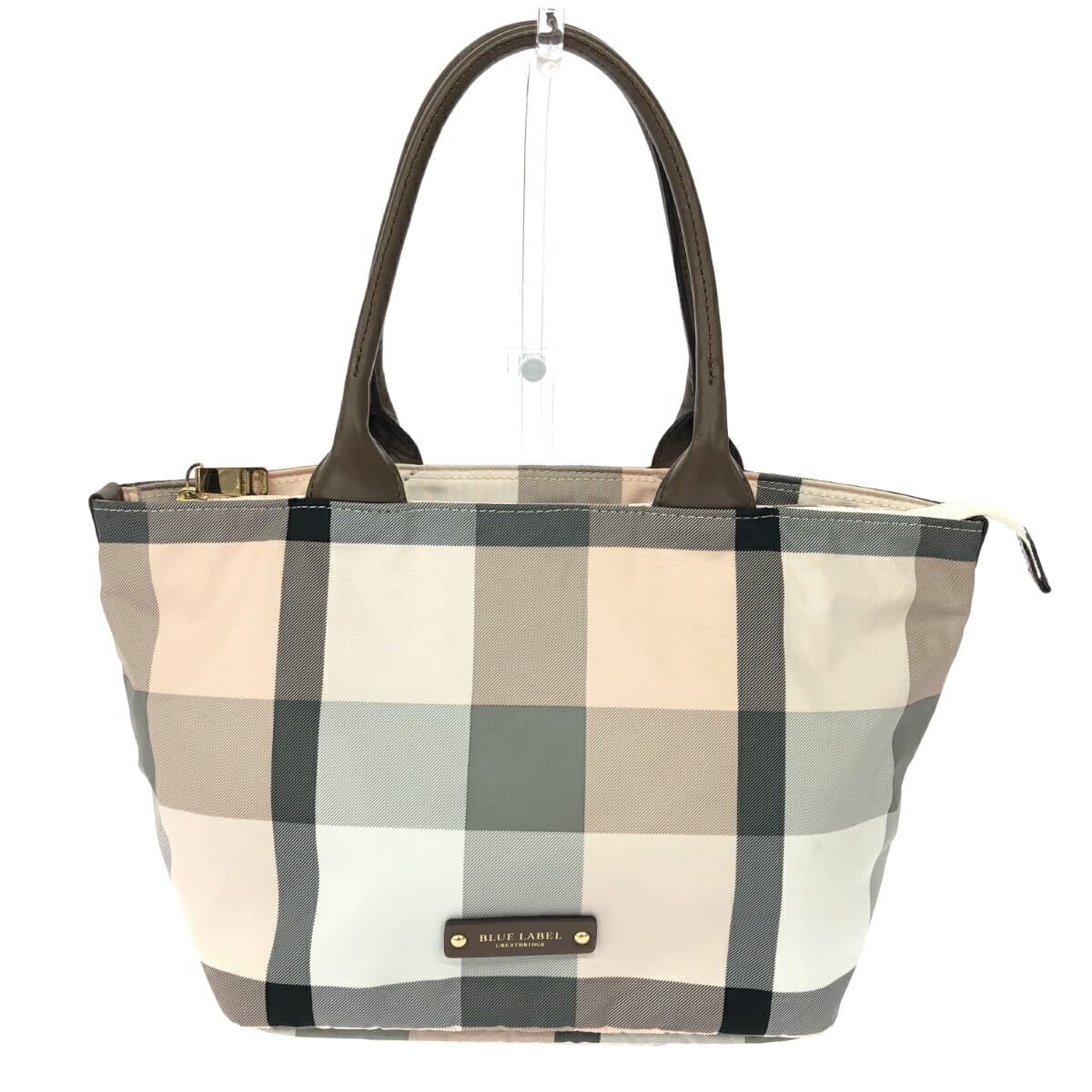 BLUE LABEL CRESTBRIDGE Tote Bag Check Pattern / Nylon Pink Women's
