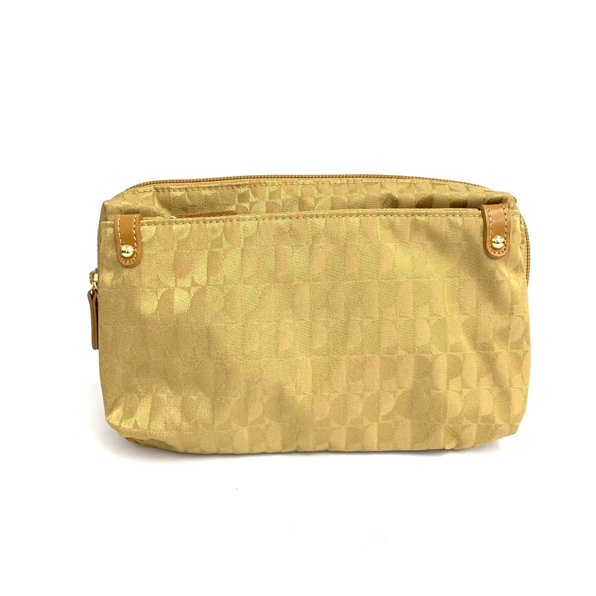 Pierre Cardin Waist Bag in Excellent Condition Monogram Nylon Gold Color for Ladies
