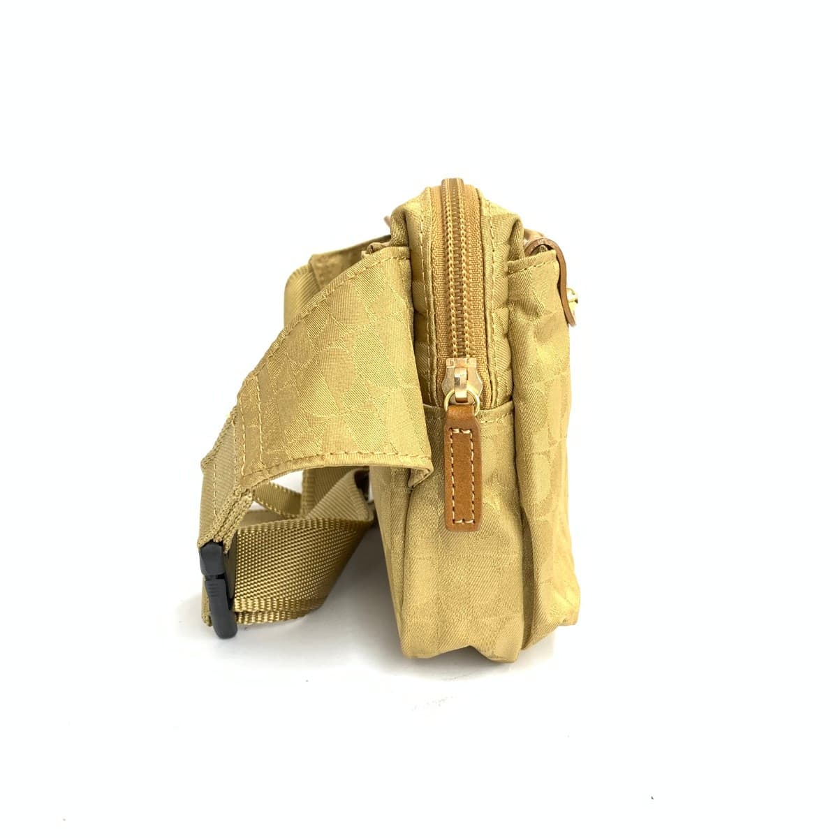 Pierre Cardin Waist Bag in Excellent Condition Monogram Nylon Gold Color for Ladies 2