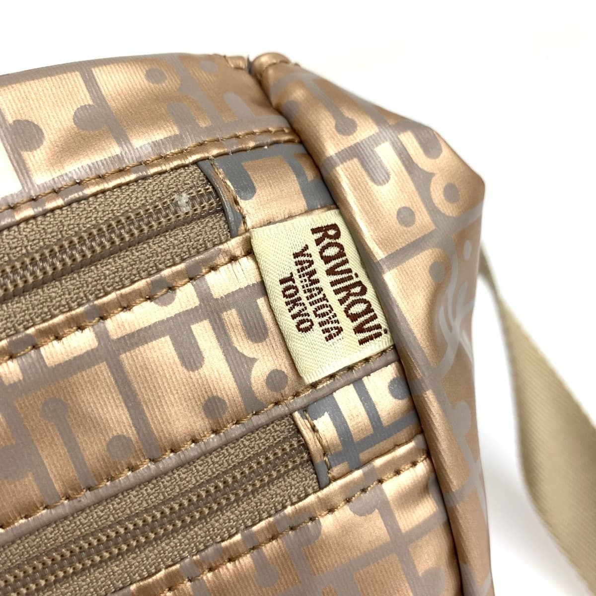 RaviRavi Shoulder Bag in Good Condition Kiki2 Nylon Rose Gold Gold Color/Pink for Women 4