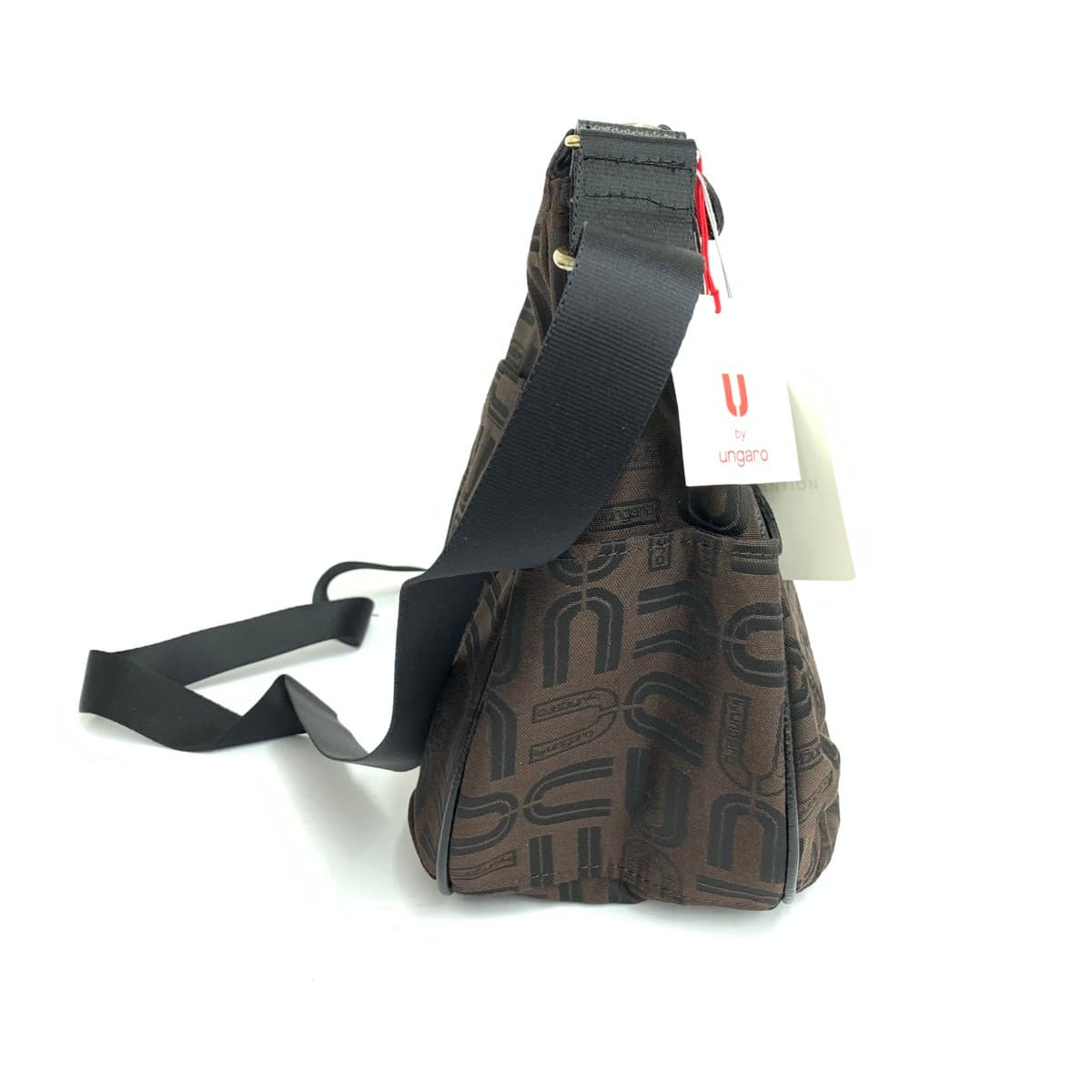 U by Ungaro shoulder bag, like new, all-over logo jacquard, brown, ladies 2