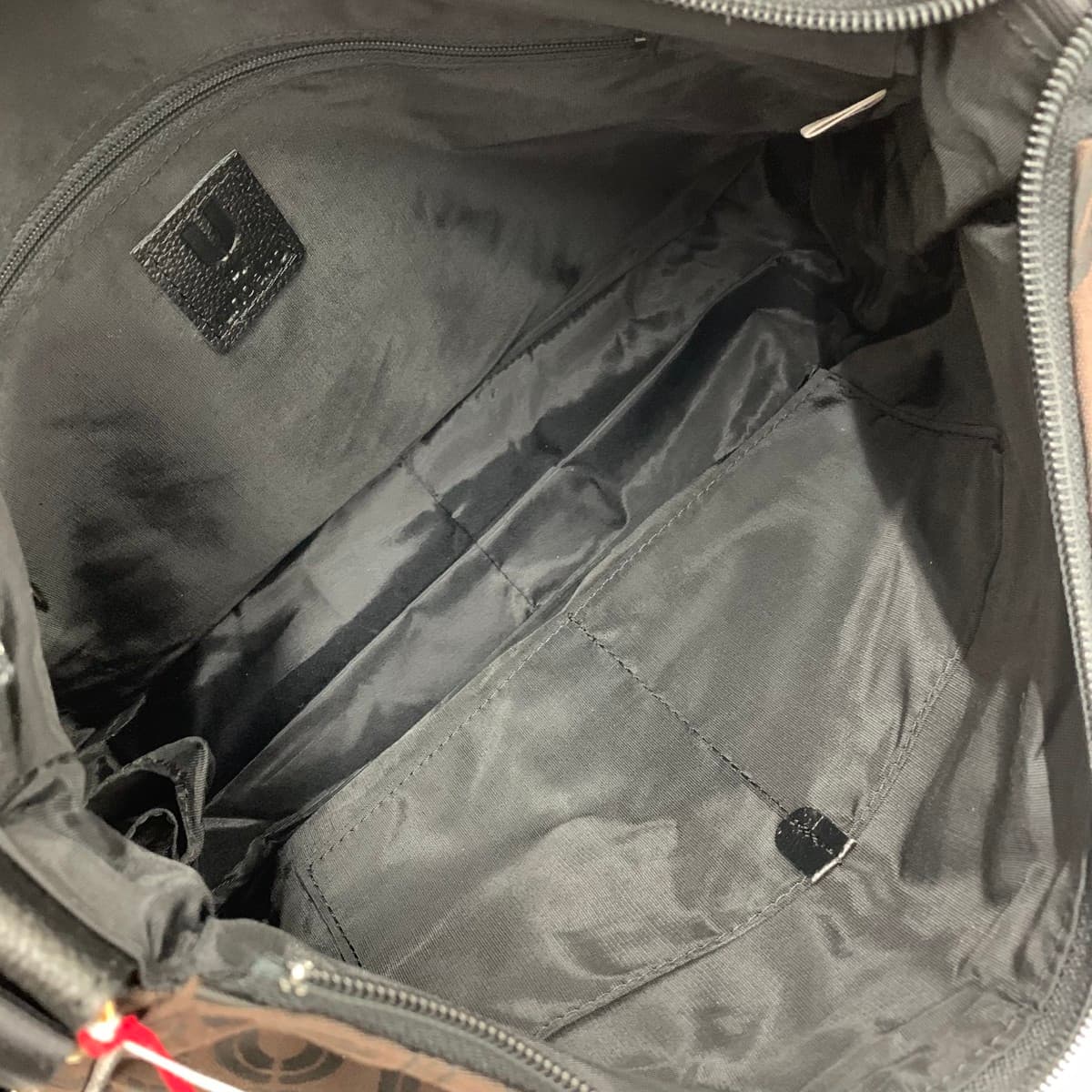 U by Ungaro shoulder bag, like new, all-over logo jacquard, brown, ladies 6