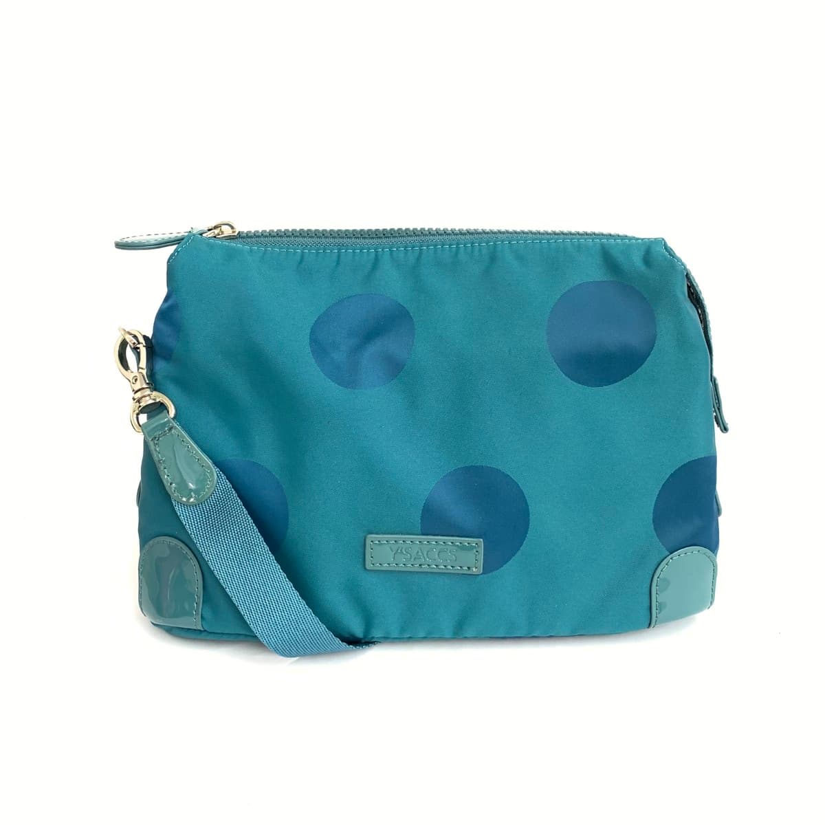 Y'saccs Izak Mini Shoulder Bag Dot Pattern Nylon Blue Women's