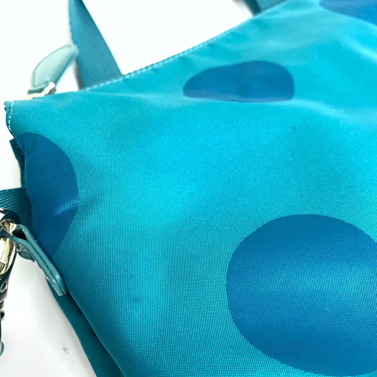 Y'saccs Izak Mini Shoulder Bag Dot Pattern Nylon Blue Women's 9