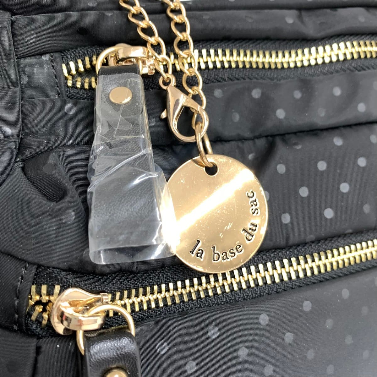 Sac Multiway Shoulder Bag Like New Dot Pattern Nylon Black Women's 5