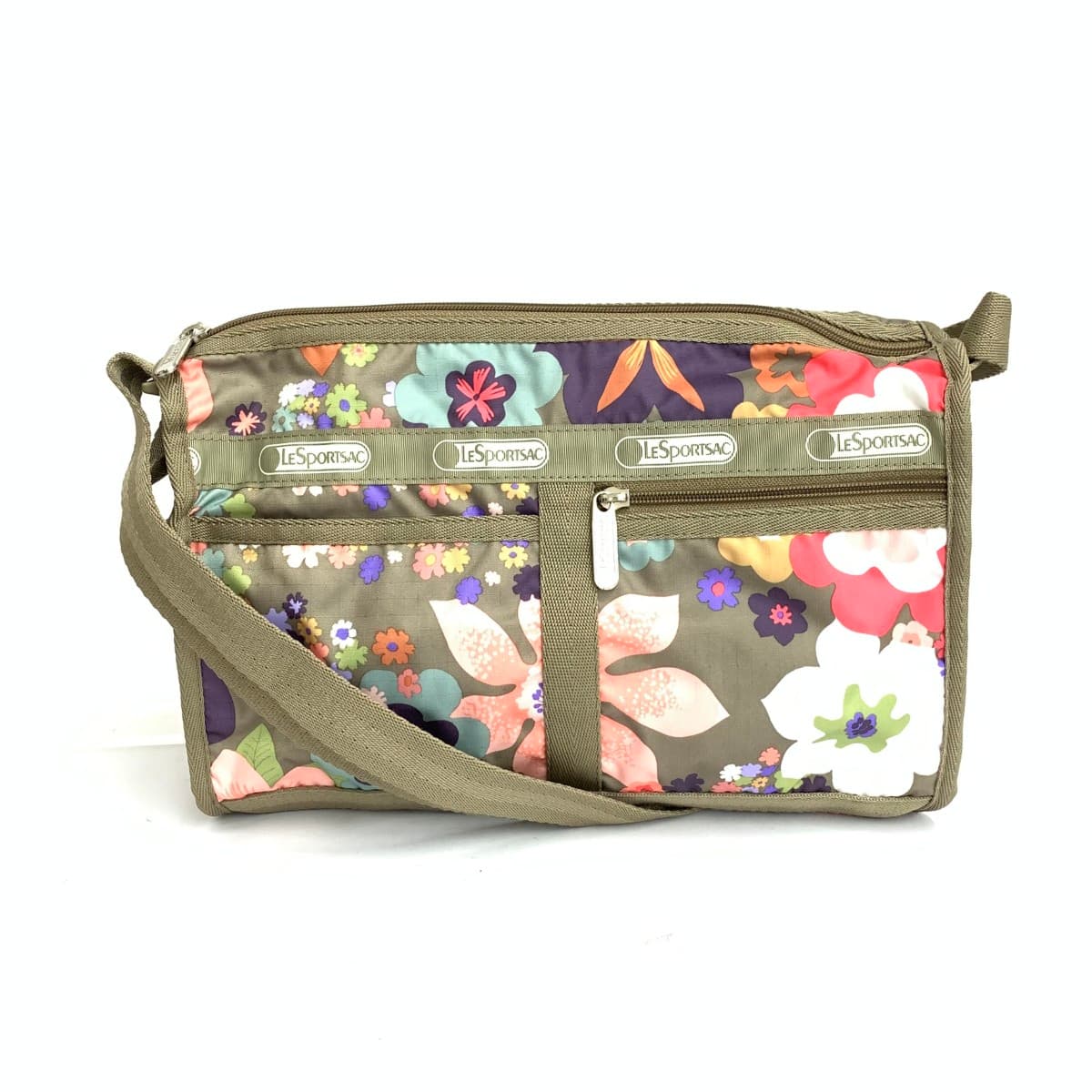 LeSportsac Mini Shoulder Bag Excellent Condition Floral Blissful Nylon Beige Ladies