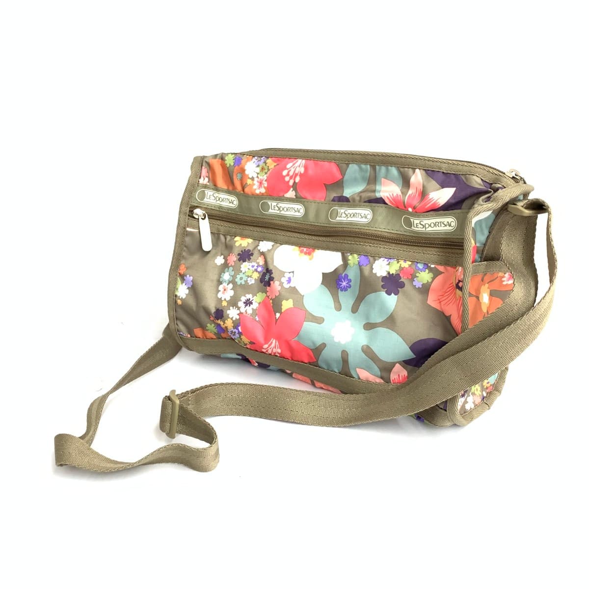 LeSportsac Mini Shoulder Bag Excellent Condition Floral Blissful Nylon Beige Ladies 3
