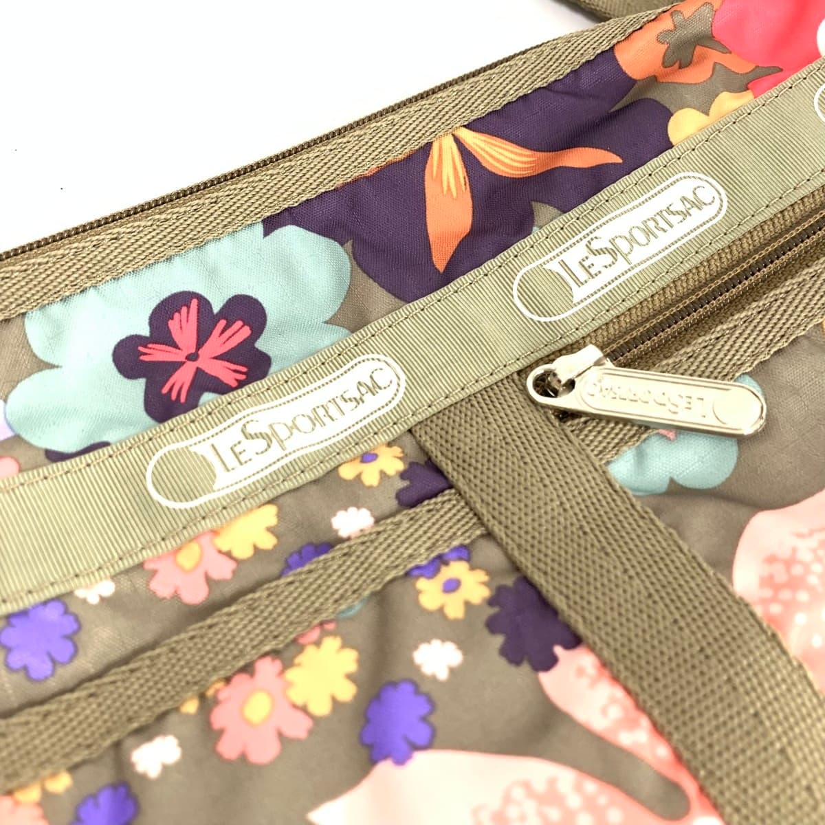 LeSportsac Mini Shoulder Bag Excellent Condition Floral Blissful Nylon Beige Ladies 5