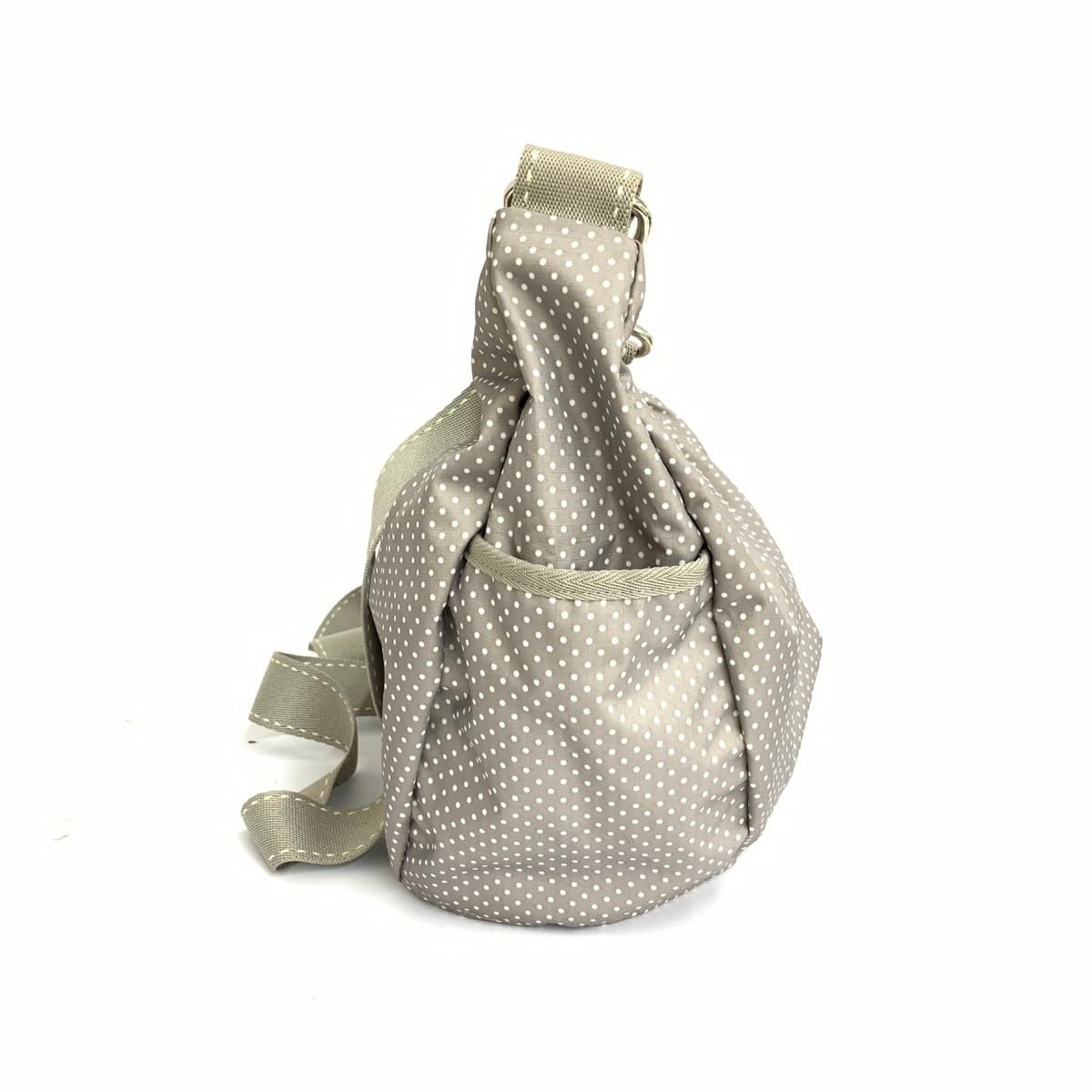 LeSportsac shoulder bag in good condition, dot pattern, nylon, gray, for women 2
