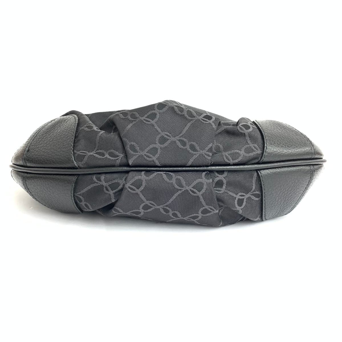 NINA RICCI 2WAY Shoulder Bag in Excellent Condition, Ribbon Pattern Jacquard, Black, Ladies 5