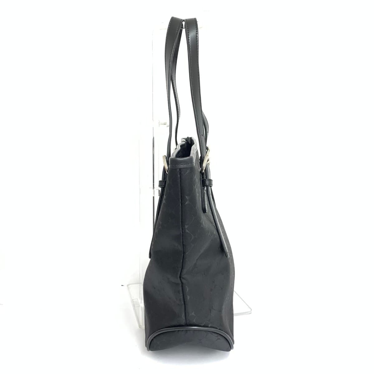 HANAE MORI Tote Bag Good Condition All-over Pattern Nylon Black Women's 2