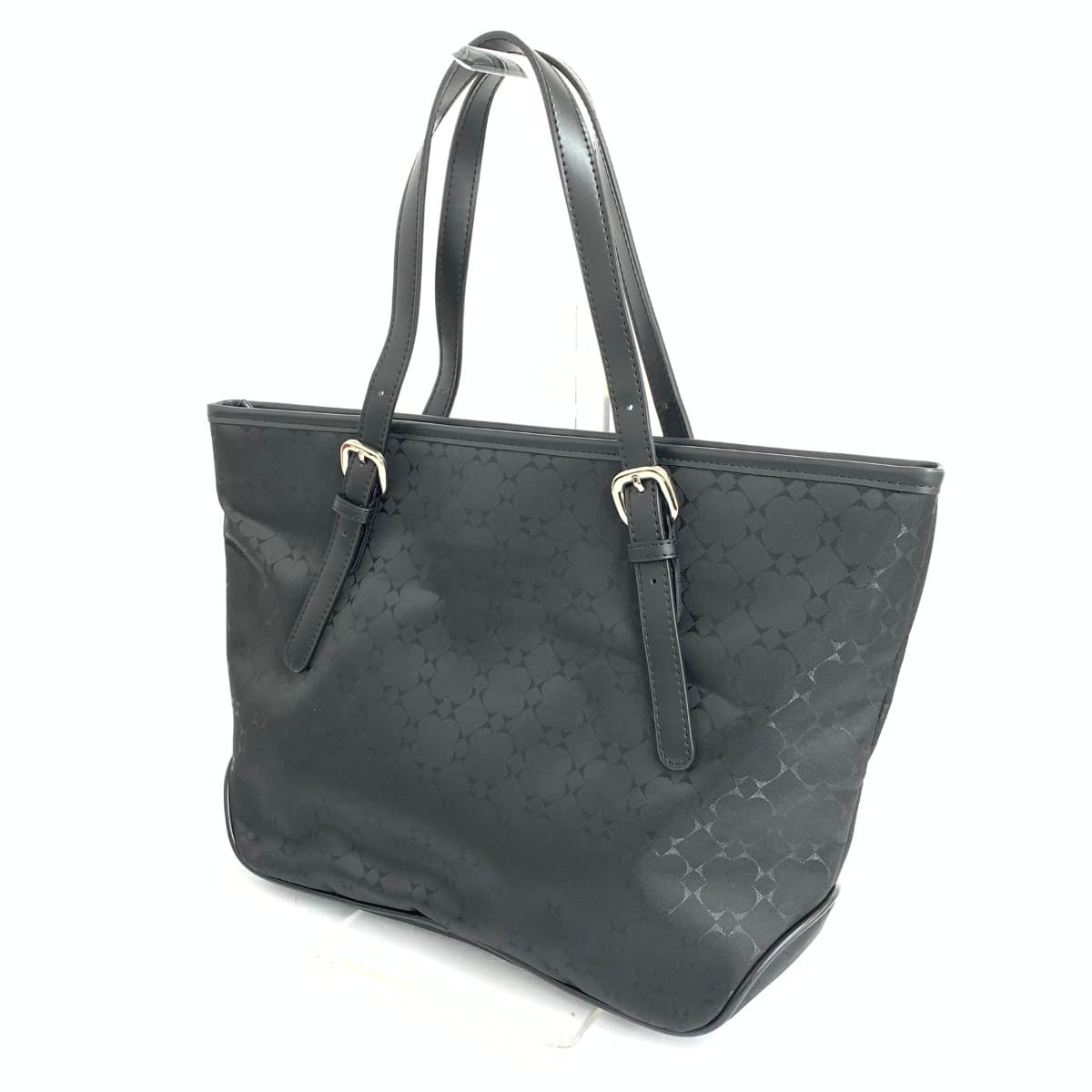 HANAE MORI Tote Bag Good Condition All-over Pattern Nylon Black Women's 3