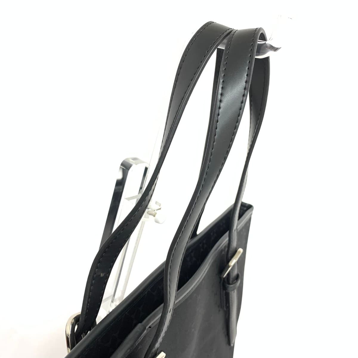 HANAE MORI Tote Bag Good Condition All-over Pattern Nylon Black Women's 4