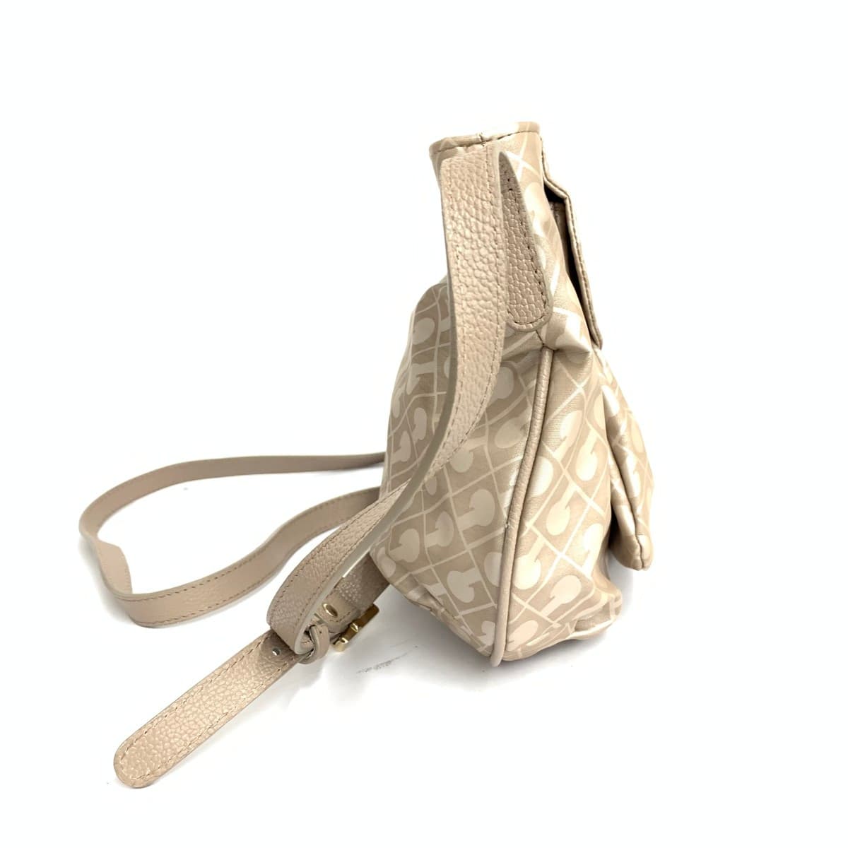 GHERARDINI Mini Shoulder Bag Good Condition Soft Nylon Beige Ladies 2