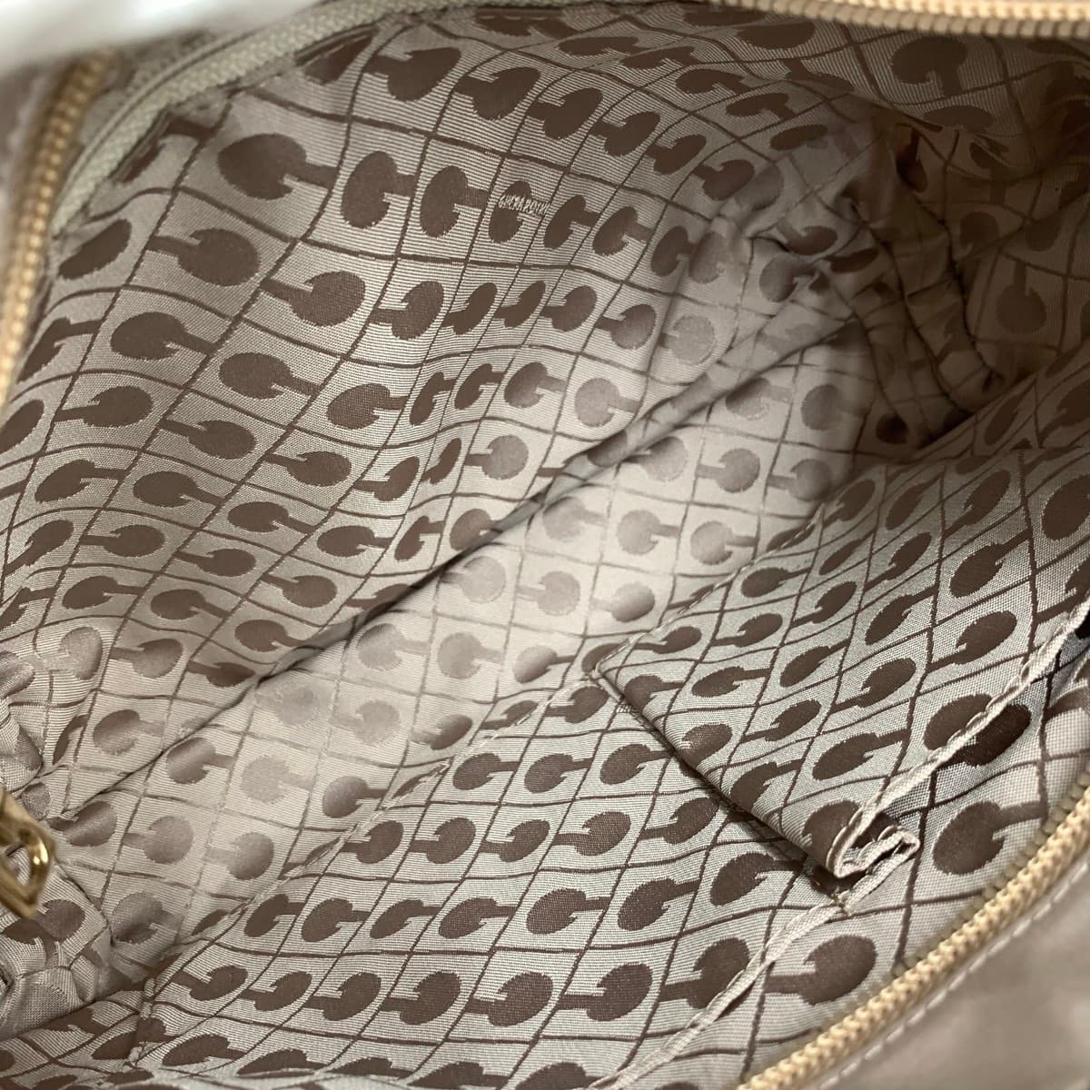 GHERARDINI Mini Shoulder Bag Good Condition Soft Nylon Beige Ladies 5