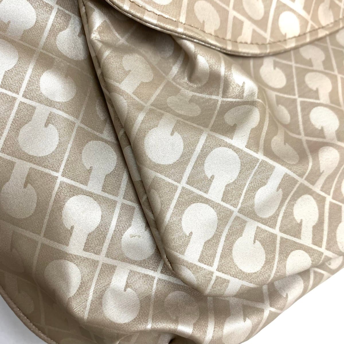 GHERARDINI Mini Shoulder Bag Good Condition Soft Nylon Beige Ladies 7