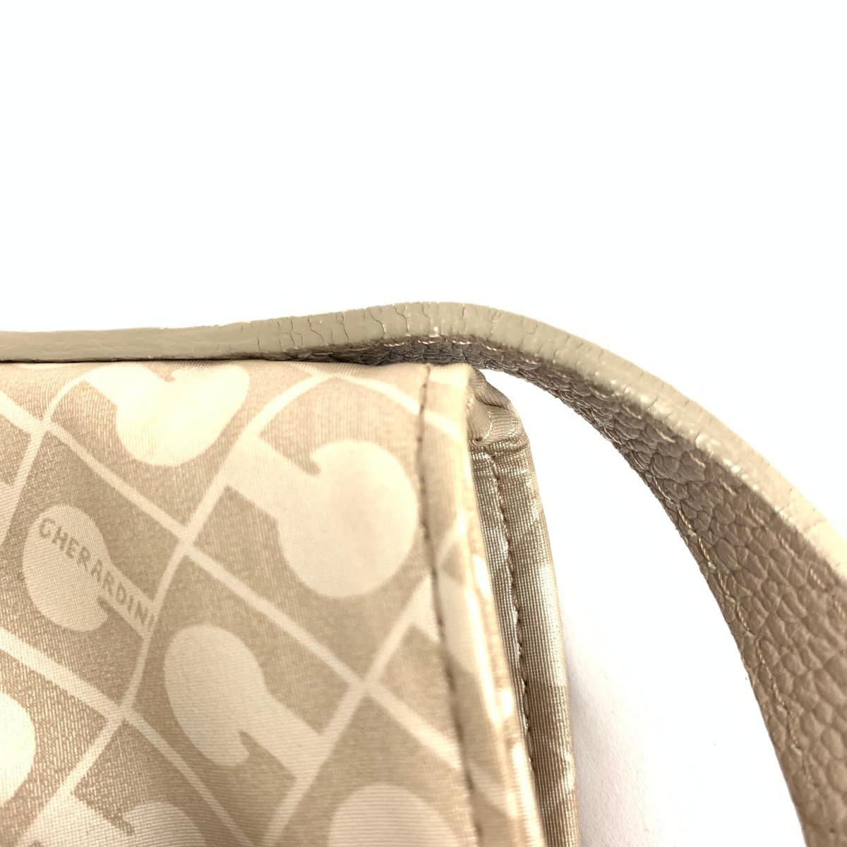 GHERARDINI Mini Shoulder Bag Good Condition Soft Nylon Beige Ladies 9