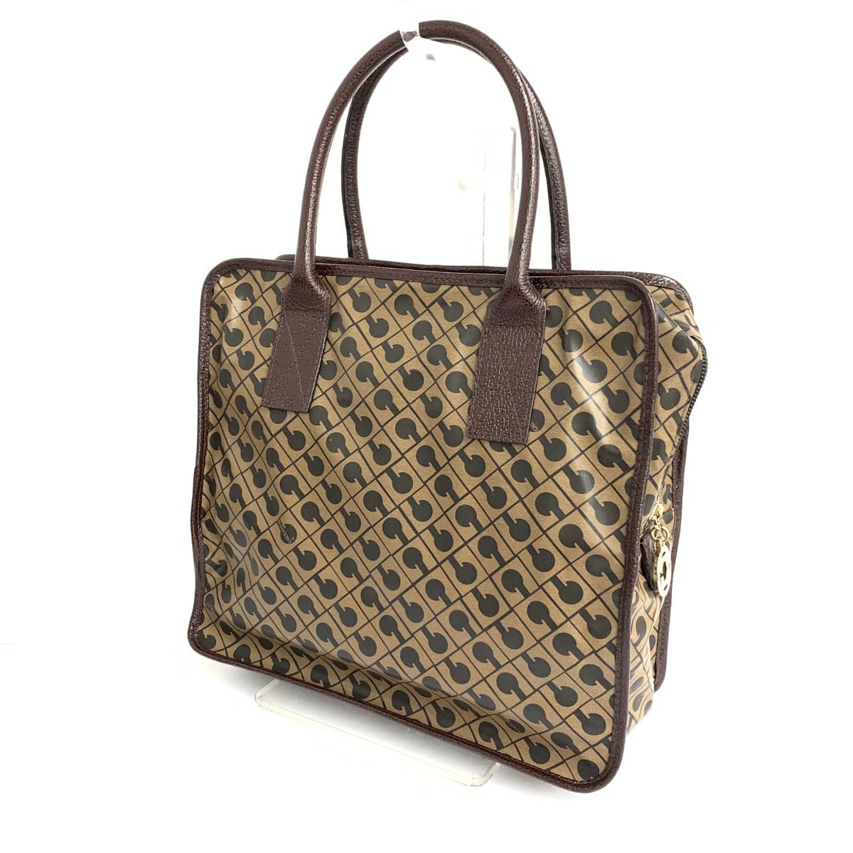 GHERARDINI Tote Bag Good Condition Soft Nylon Brown Ladies 3