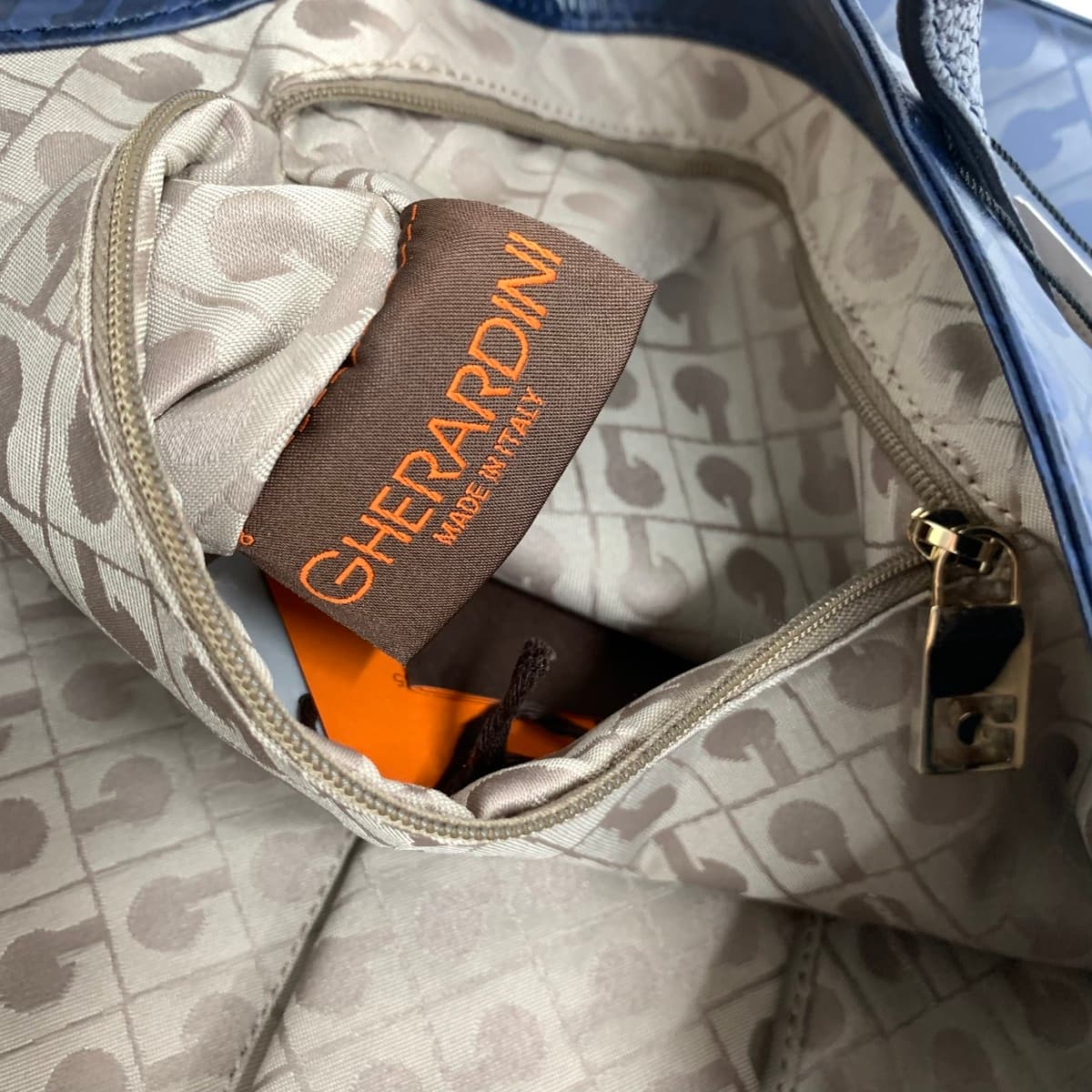 GHERARDINI Tote Bag Unused Soft Nylon Navy Ladies 6