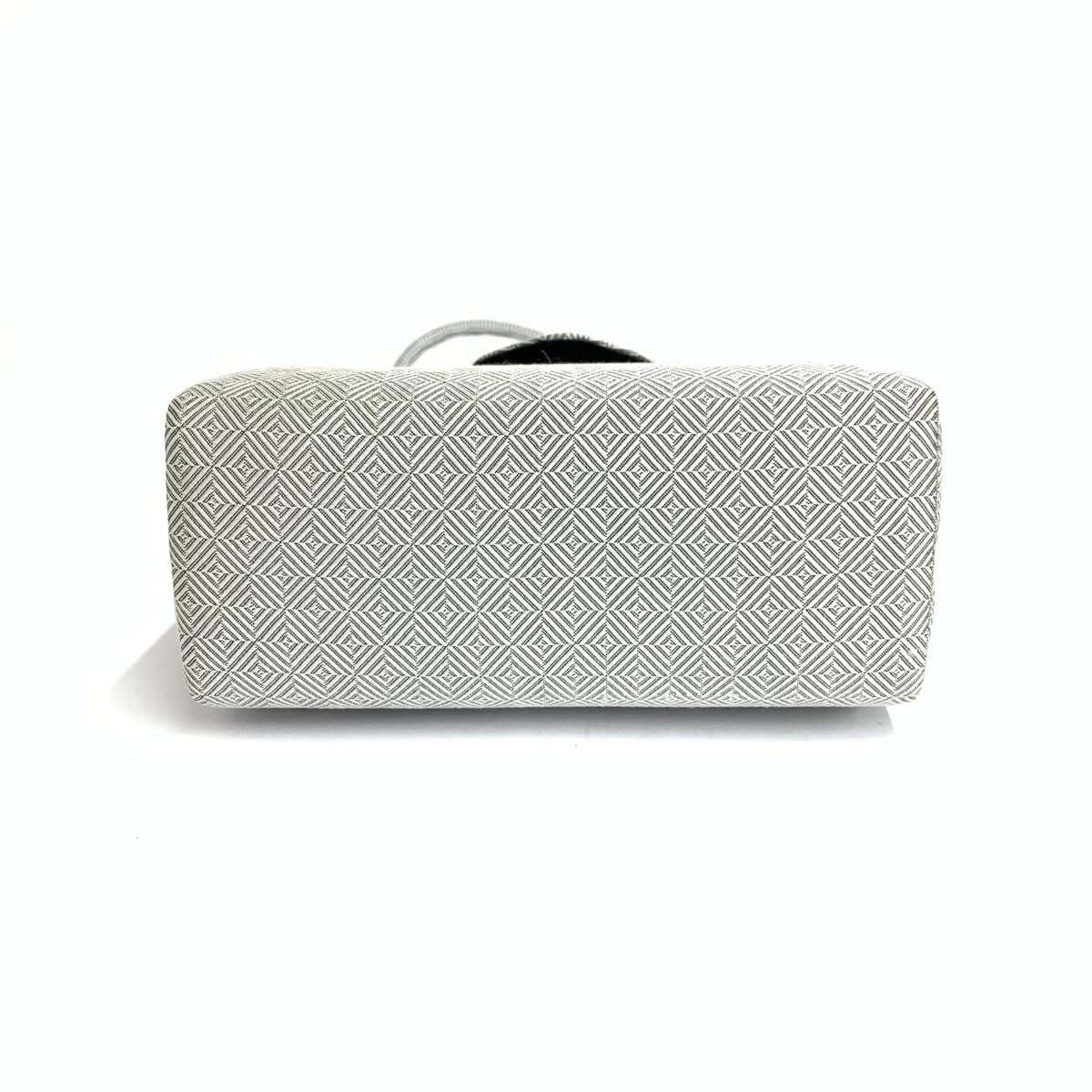 JIM THOMPSON Mini Shoulder Bag Good Condition All-over Pattern Silk Silver Color Women's 4