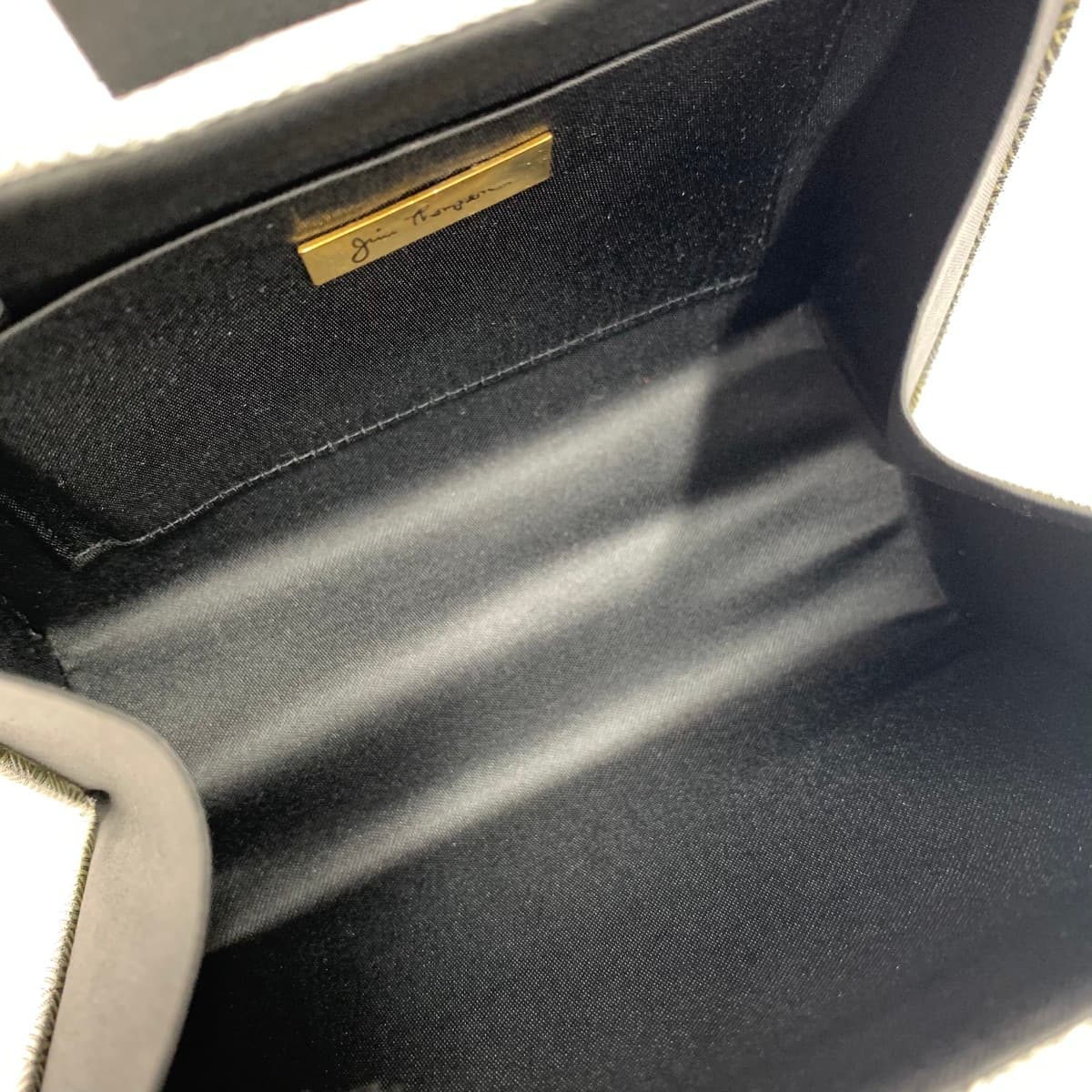 JIM THOMPSON Mini Shoulder Bag Good Condition All-over Pattern Silk Silver Color Women's 6