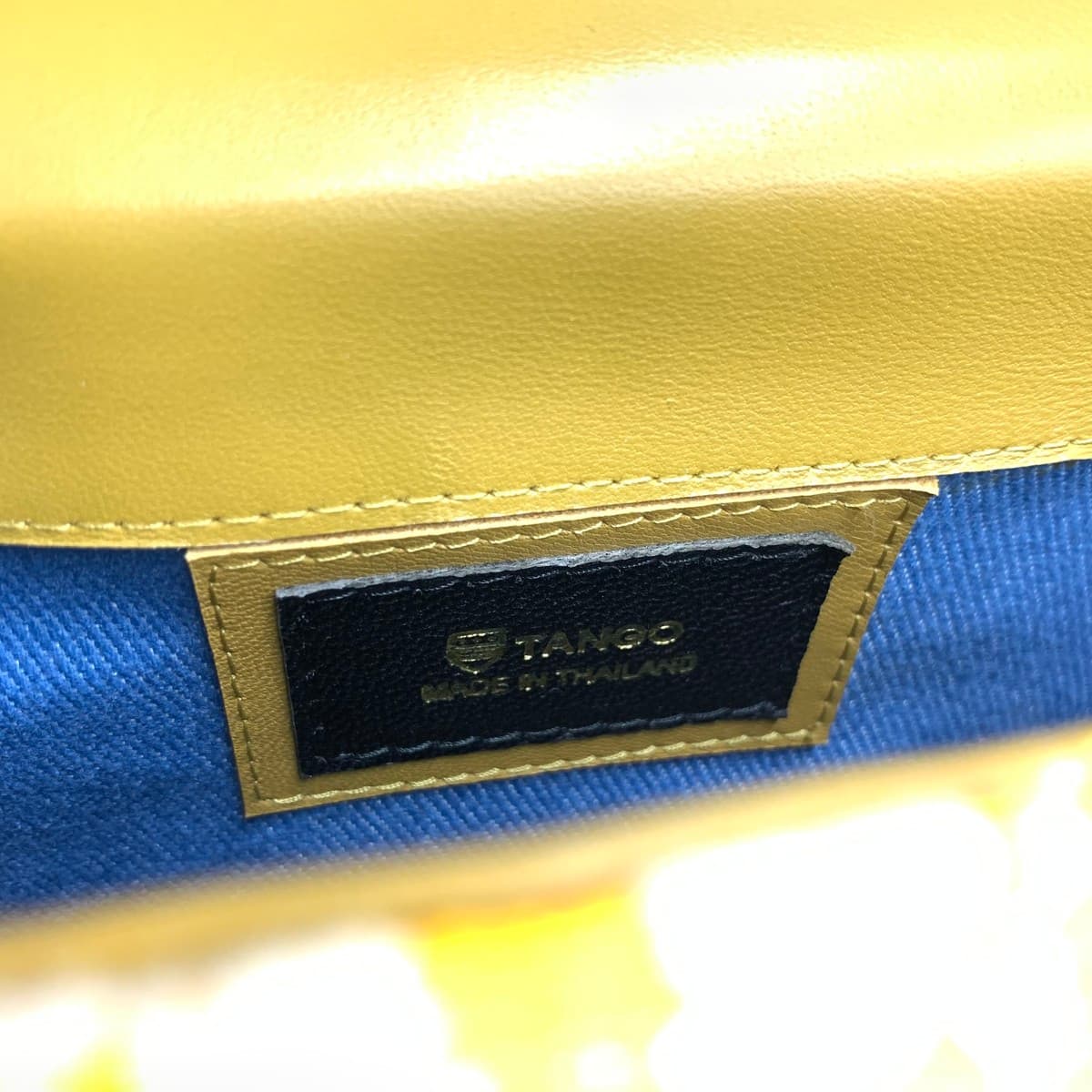 TANGO 2WAY Handbag Unused Item Chain Flower Embroidery Jacquard Yellow Ladies 7